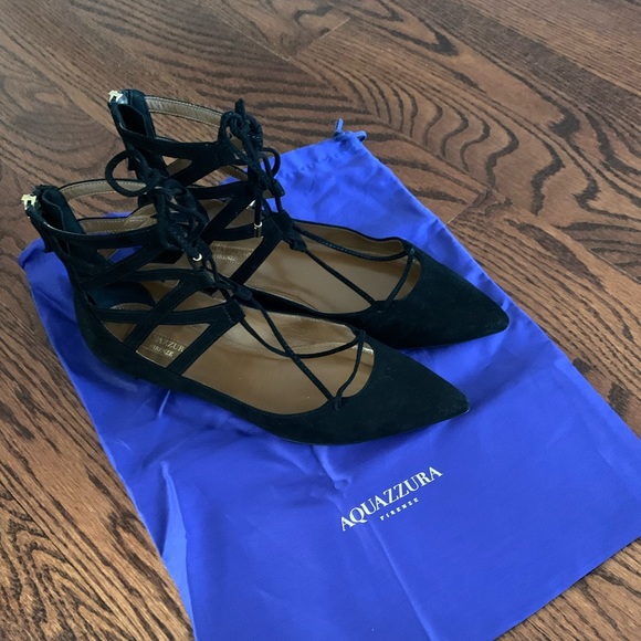 AQUAZZURA - BELGRAVIA lace-up flats - Picture 2 of 6